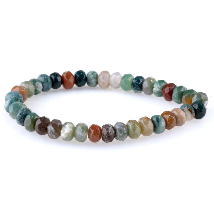 Fancy Jasper 8mm Faceted Rondelle 8-Inch