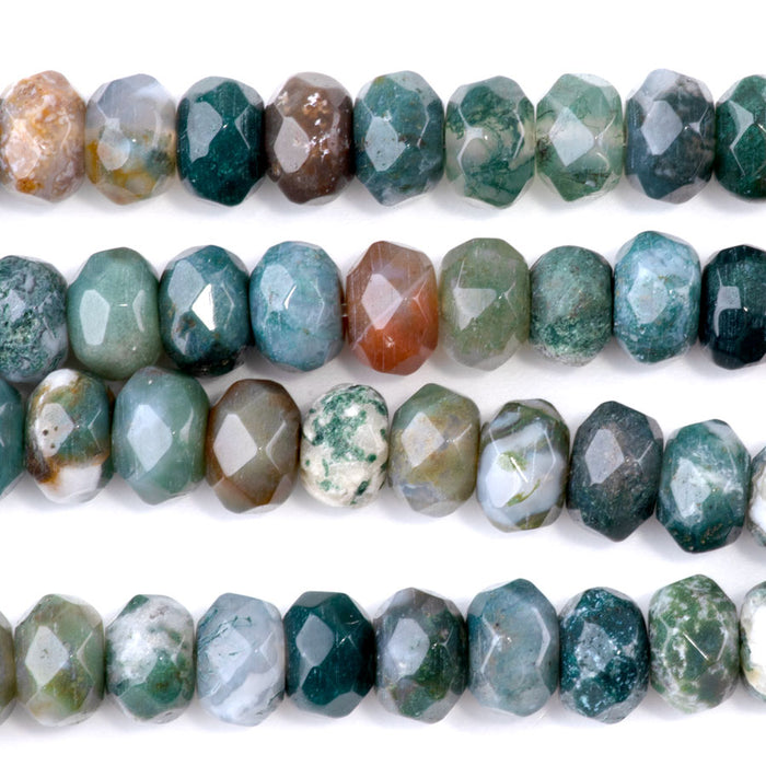 Fancy Jasper 8mm Faceted Rondelle 8-Inch