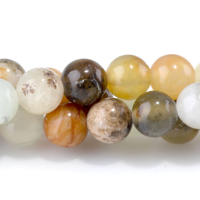 Flower Jade 6mm Round - 15-16 Inch