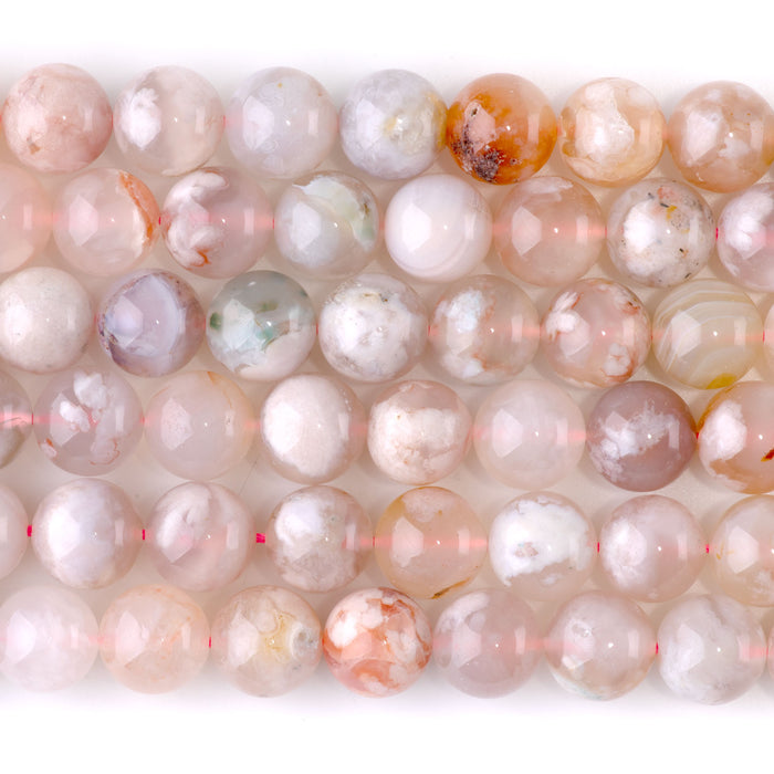 Flower Agate 10mm Round - 15-16 Inch