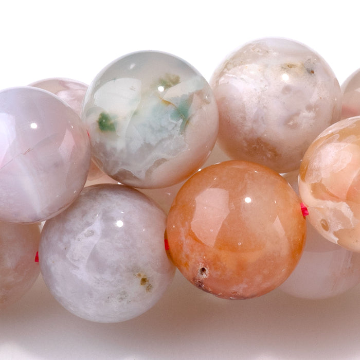 Flower Agate 10mm Round - 15-16 Inch