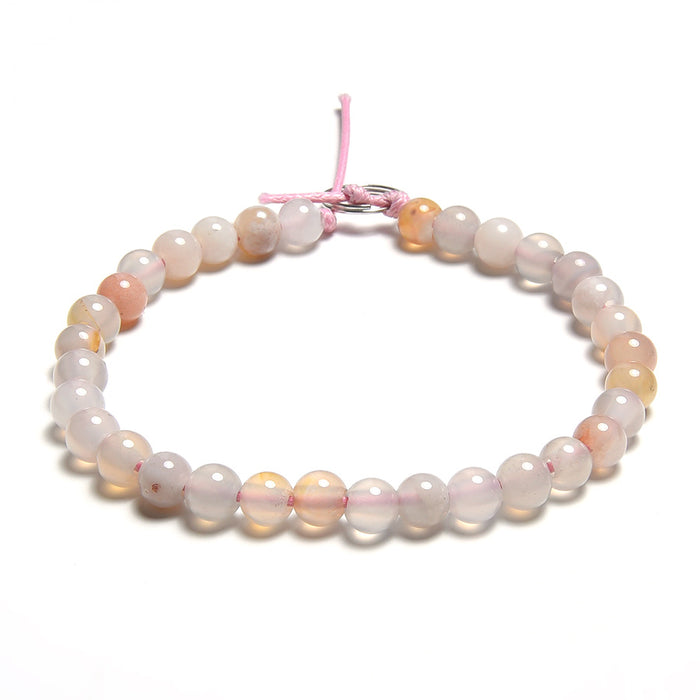 Flower Agate 6mm Large Hole Round - 8 Inch