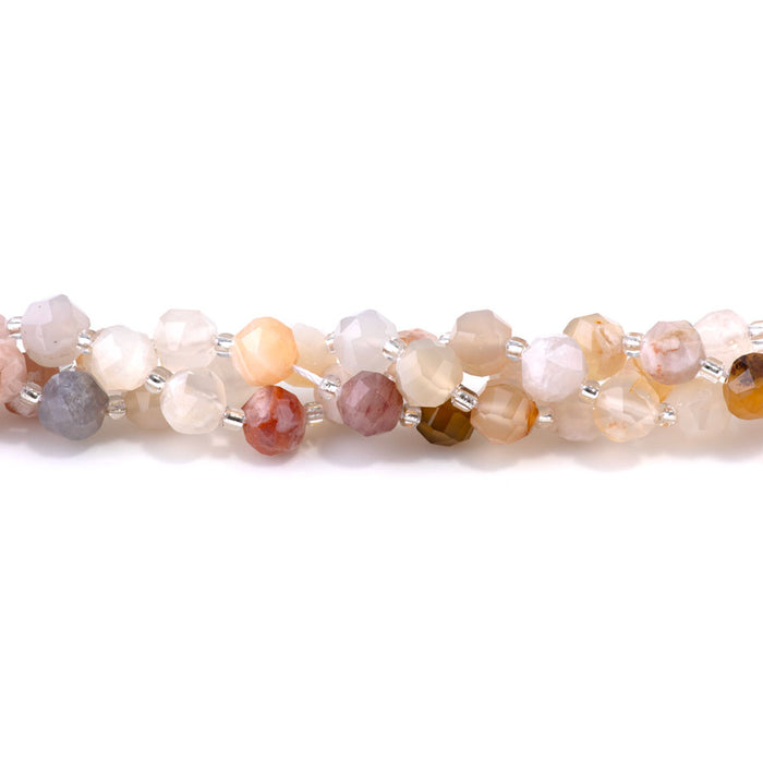 Flower Agate 7x8mm Faceted Nugget - 15-16 Inch