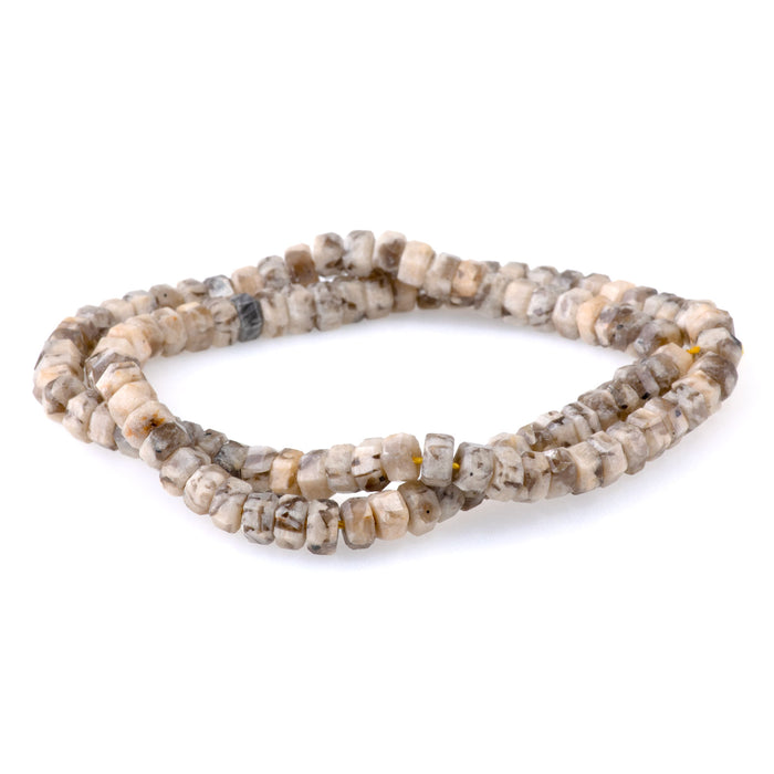 Graphic Feldspar 6mm Hexagon - 15-16 Inch