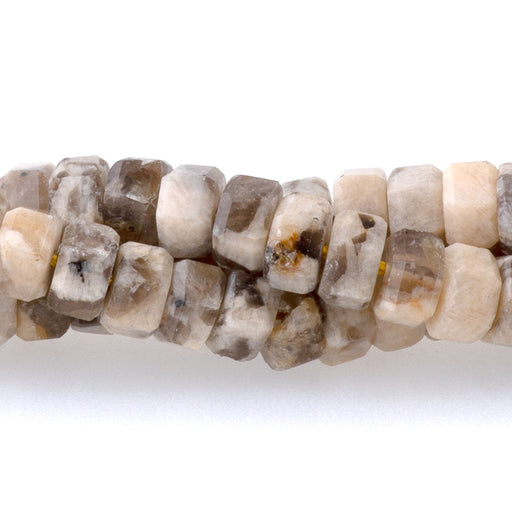 This is a Dakota Stones 6mm Graphic Feldspar Hexagon Gemstone strand of round beads in 15-16 inch strand.