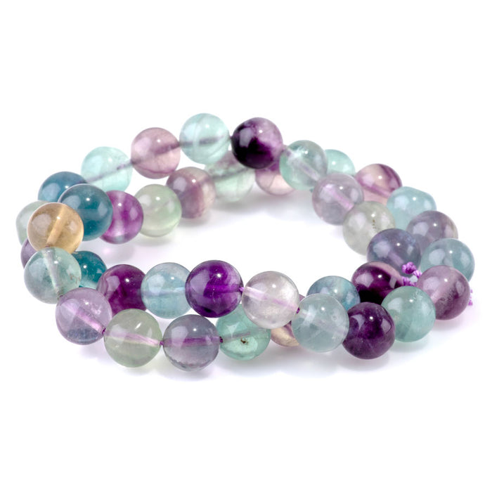 Fluorite 10mm Round A Grade - 15-16 Inch