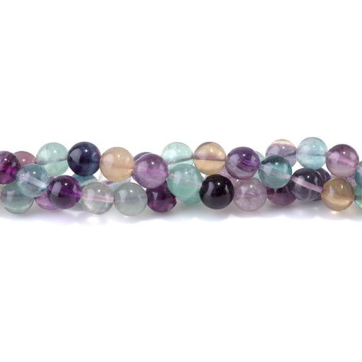 This is a Dakota Stones 10mm Fluorite Gemstone strand with A grade round beads in 15-16 inch strand.