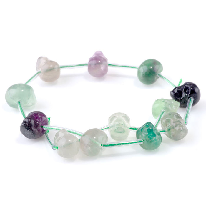 Fluorite 11x13mm Side Drill Skull - 15-16 Inch