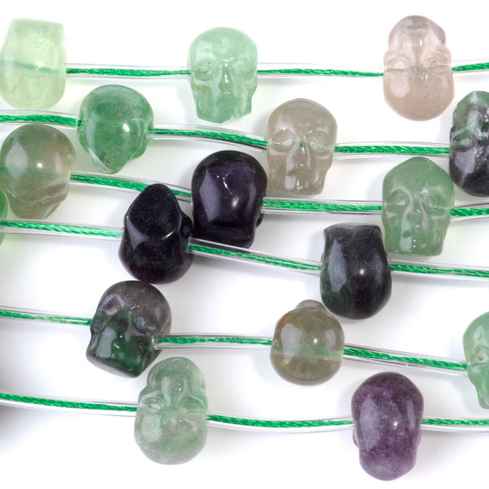 Fluorite 11x13mm Side Drill Skull - 15-16 Inch