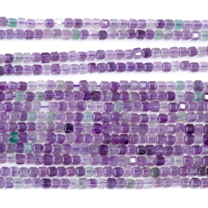 Fluorite 3mm Table Cut Cube A Grade - 15-16 Inch