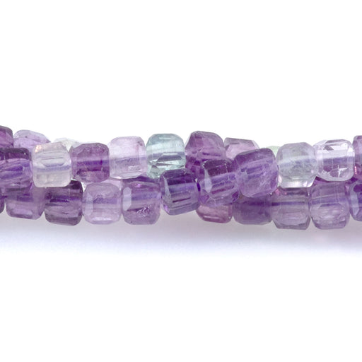 This is a Dakota Stones 3mm Fluorite Gemstone strand with A grade table-cut cube beads in 15-16 inch strand.