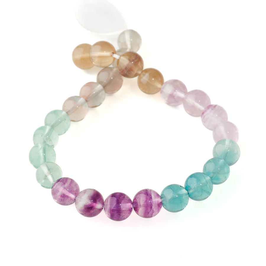 Fluorite Banded 8mm Round 8-Inch