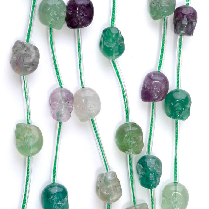 Fluorite 9x11mm Long Drill Skull - 15-16 Inch