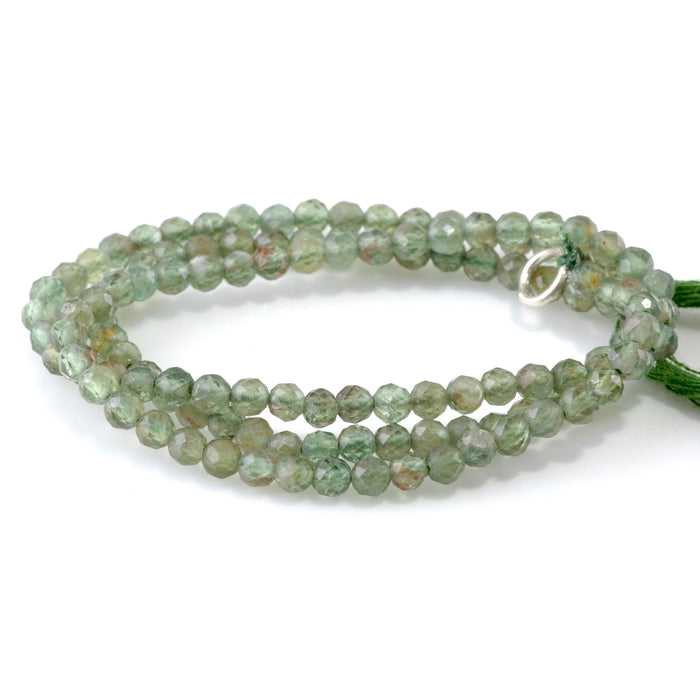 SPECIAL PRICE Green Apatite 3mm Faceted Round - 15 Inch