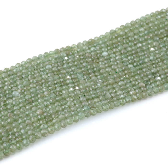 This is a Dakota Stones 4mm Green Apatite Gemstone strand with faceted round beads in 15-16 inch strand.