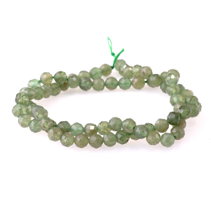 Green Apatite 6mm Faceted Round - 15-16 Inch