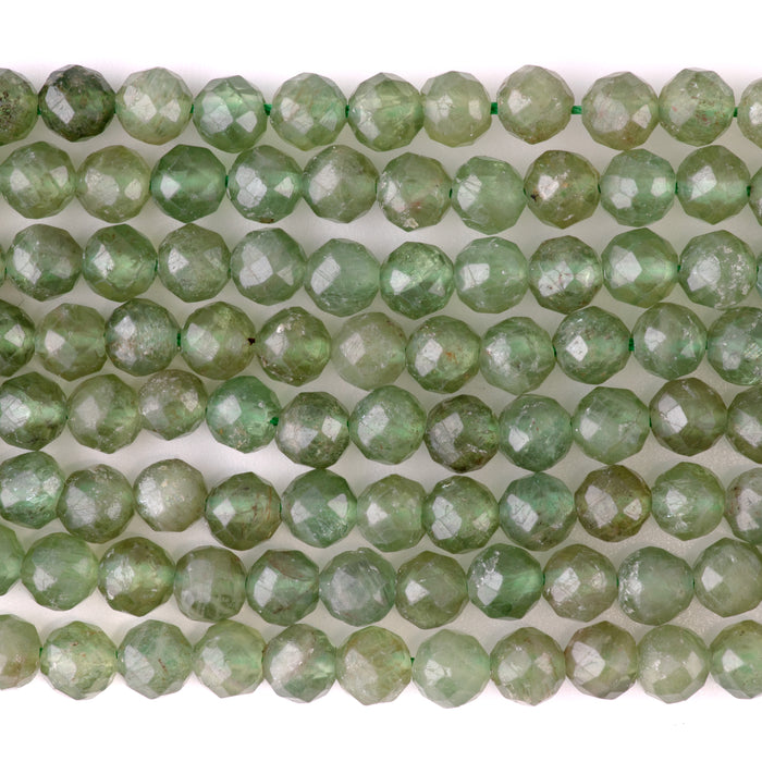 Green Apatite 6mm Faceted Round - 15-16 Inch