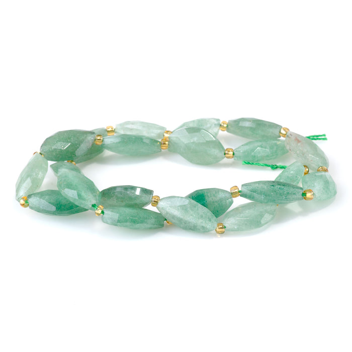 Green Aventurine 10x16mm Faceted Marquise Bead - 15-16 Inch
