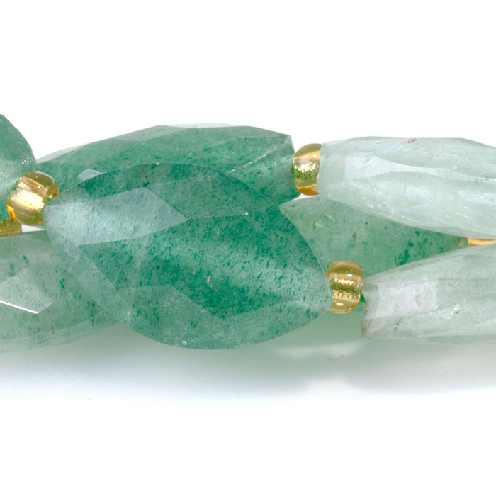 Green Aventurine 10x16mm Faceted Marquise Bead - 15-16 Inch