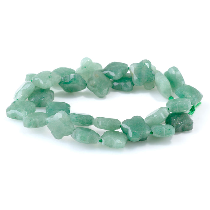 Green Aventurine 13mm Faceted Clover - 15-16 Inch