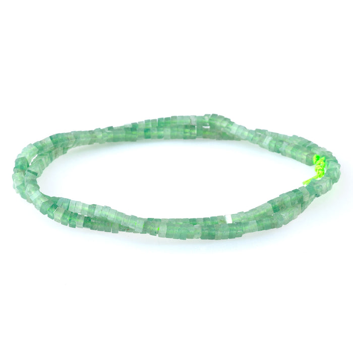 Green Aventurine 1x2mm Square Rondelle - 15-16 Inch
