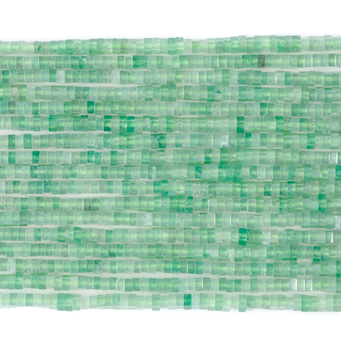 Green Aventurine 1x2mm Square Rondelle - 15-16 Inch