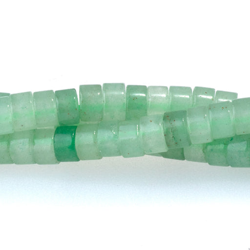 This is a Dakota Stones 2x4mm Green Aventurine Gemstone strand with heishi beads in 15-16 inch strand.