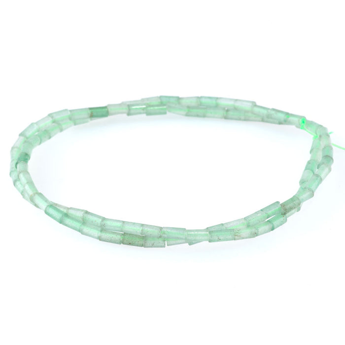 Green Aventurine 2x4mm Tube Beads - 15-16 Inch