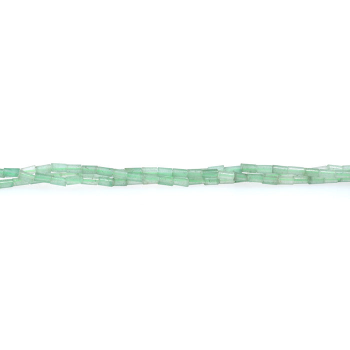 Green Aventurine 2x4mm Tube Beads - 15-16 Inch