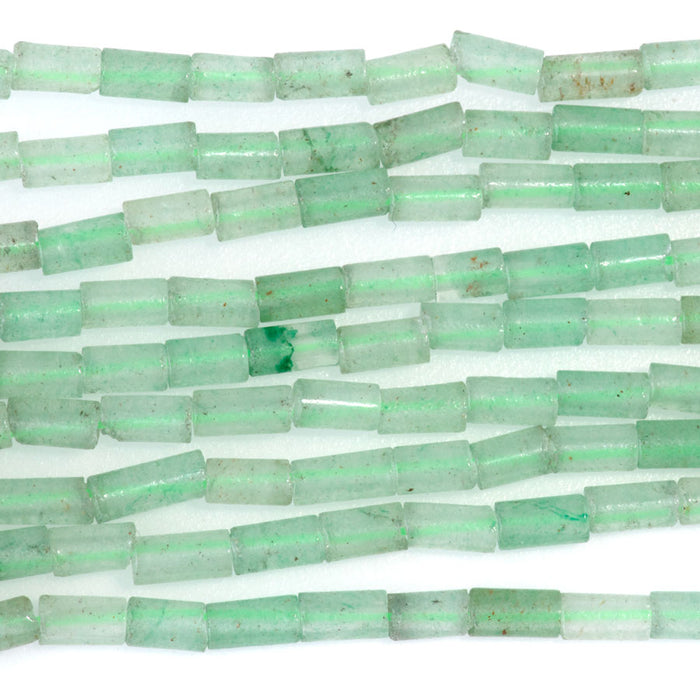 Green Aventurine 2x4mm Tube Beads - 15-16 Inch