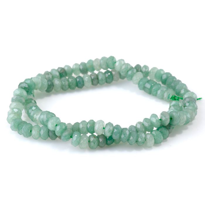 Green Aventurine 3x6mm Faceted Rondelle - 15-16 Inch