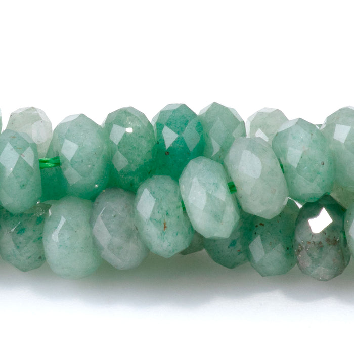Green Aventurine 3x6mm Faceted Rondelle - 15-16 Inch
