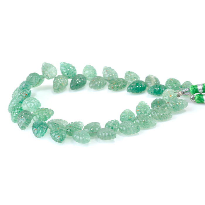 Green Aventurine 8x11mm Leaf - 8 Inch