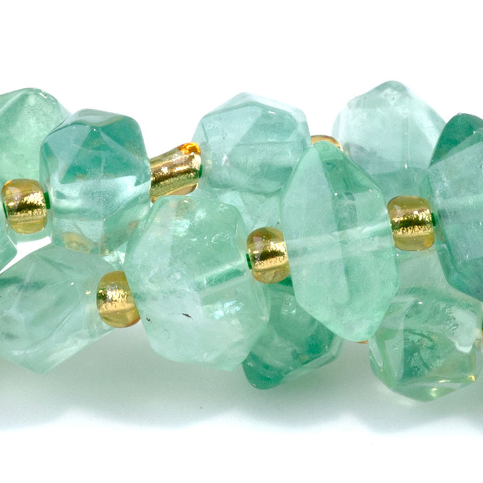 Green Fluorite 6x11mm Side Drilled Points - 15-16-Inch