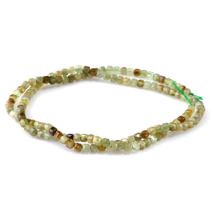Green Garnet 3mm Table Cut Cube A Grade - 15-16 Inch