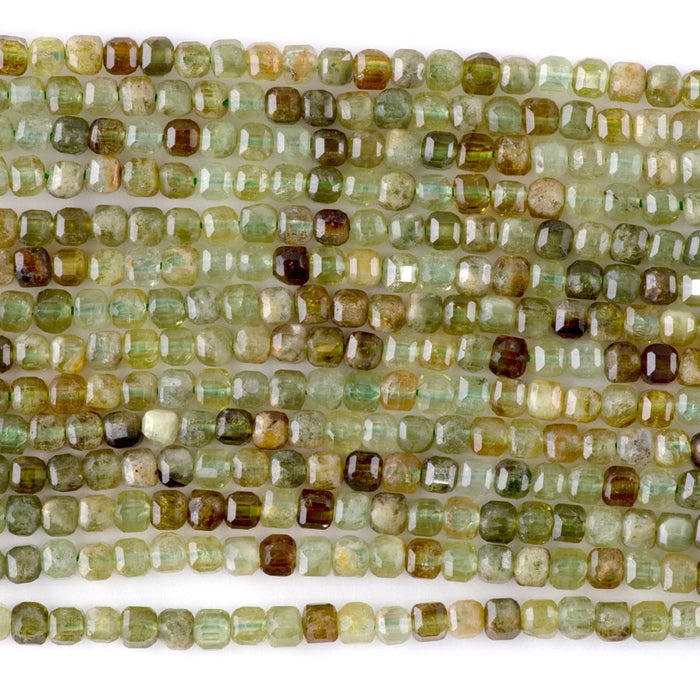 Green Garnet 3mm Table Cut Cube A Grade - 15-16 Inch