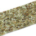 This is a Dakota Stones 3mm Green Garnet Gemstone strand with faceted round beads in 15-16 inch strand.