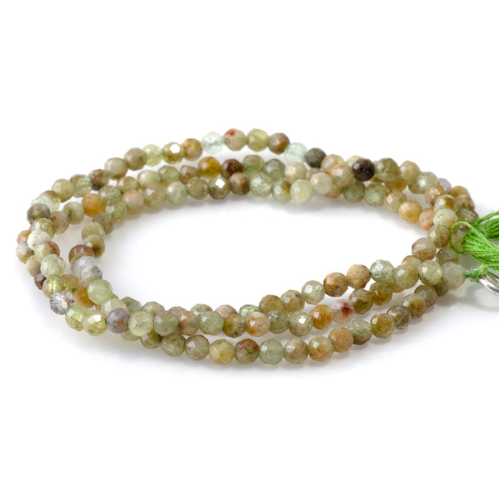 SPECIAL PRICE Green Garnet 3mm Faceted Round - 15 Inch