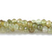 This is a Dakota Stones 3x4mm Green Garnet Gemstone strand with faceted rondelle beads in 15-16 inch strand.
