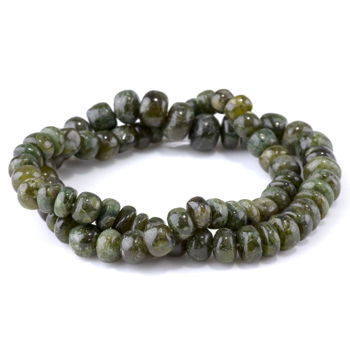 Green Garnet 7-12mm Rondelle - 15-16 Inch