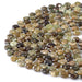 This is a Dakota Stones 8mm Green Garnet Gemstone strand with star cut faceted coin beads in 15-16 inch strand.
