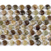 This is a Dakota Stones 8mm Green Garnet Gemstone strand with star cut faceted coin beads in 15-16 inch strand.