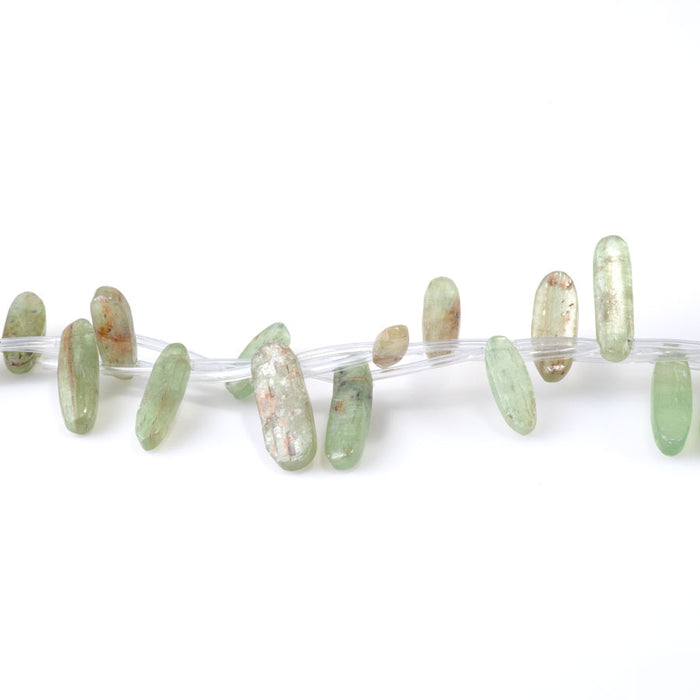 Green Kyanite 5-10x22-30mm Teeth - 15-16 Inch