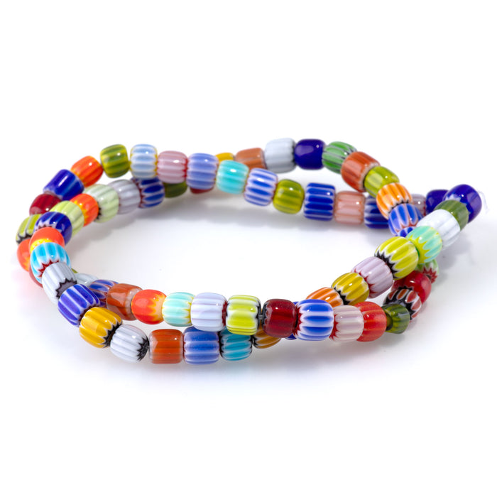 Glass Melon 6mm Multi Color Drum - 14-15 Inch