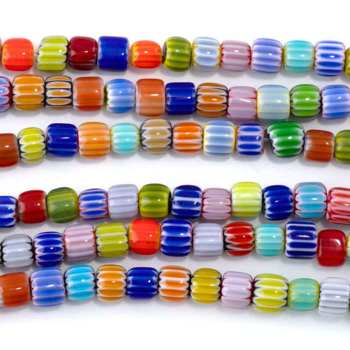 Glass Melon 6mm Multi Color Drum - 14-15 Inch