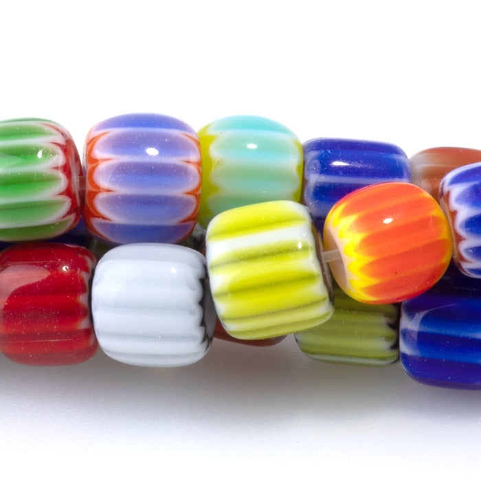 Glass Melon 6mm Multi Color Drum - 14-15 Inch