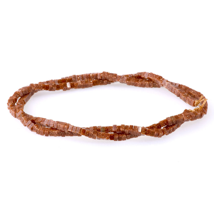 Goldstone 1x2mm Square Rondelle - 15-16 Inch