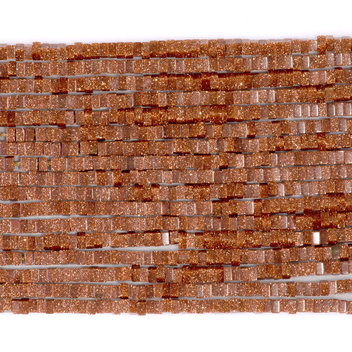 Goldstone 1x2mm Square Rondelle - 15-16 Inch