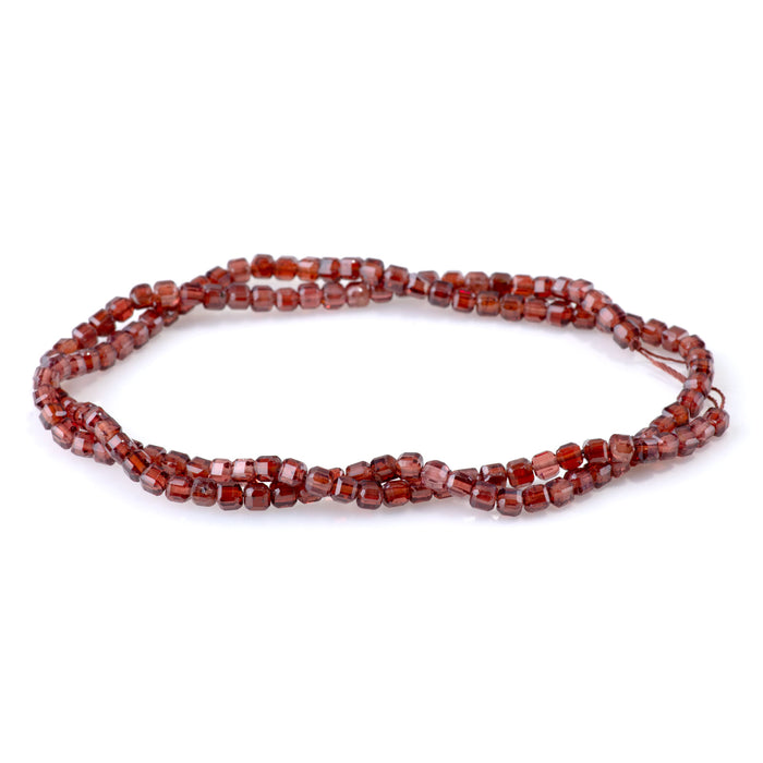 Champagne Garnet 3mm Tabele Cut Cube 15-16 Inch