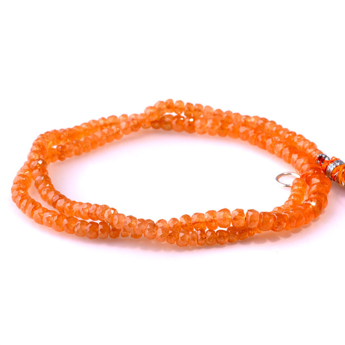 Mandarin Garnet 4-6mm Graduated Faceted Rondelle - 15-16 Inch
